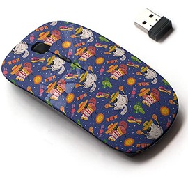 2.4G Wireless Mouse with Cute Pattern Design for All Laptops and Desktops with Nano Receiver - Mexico Holiday Little Cute Chinchillas