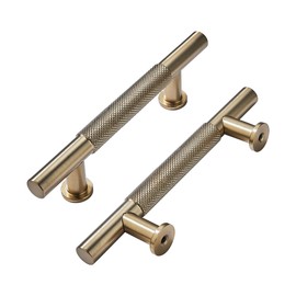 khtumeware 10 Pack 4 Inch(102mm) Drawer Handles Knurled Antique Champagne Bronze Cabinet Pulls Drawer Pulls Kitchen Hardware Kitchen Handles for Cabinets Cupboard Handles