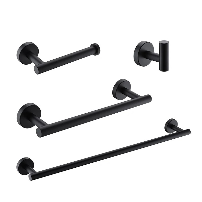 Fapully Luxury European Style Four-Piece Set Wall Mounted Black Bathroom
