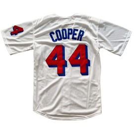 Mens Baseketball Beers Jersey 44 Joe Cooper 17 Doug Remer Stitched Baseball Jersey (44 White, Small)