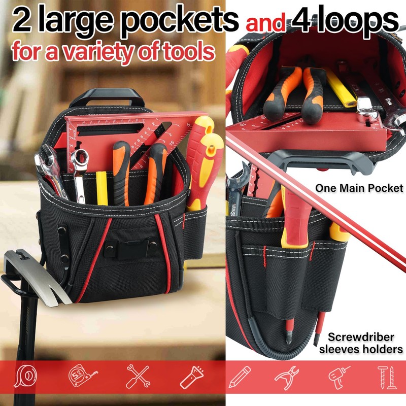 MELOTOUGH Nail Screw Work Pouch Electrican Tool Pouch with Quick