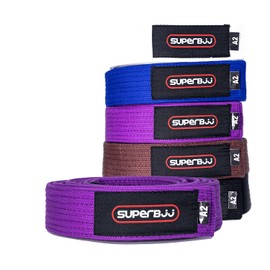 SUPERBJJ Jiu Jitsu Pearl Weave Belt | Pro Grade Competition BJJ Gi Belt - Purple A2