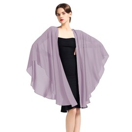 BEAUTELICATE Women's Chiffon Stole Festive Elegant Scarf Bolero Chiffon Scarf for Evening Dress Wedding Bridal Neckerchief Spring Summer, Dusty Purple