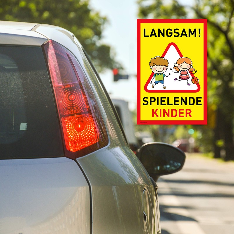 Achtung Kinder Sign (20 x 30 cm Plastic) - Warning