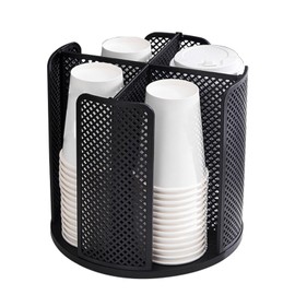 Tefola Dispensador de Vasos, Dispensador de Vasos de Papel Giratorio, Organizador de Vasos con 4 Compartimentos para el Hogar Cocina Oficina Bar