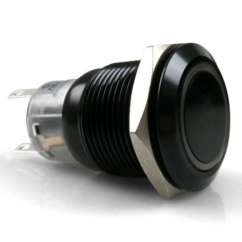 AutoLöc Power Accessories 19mm Black 12V Momentary Push Button Switch