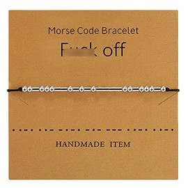 DZTBX Sobriety Gift Addiction Recovery Gift Morse Code Bracelet - Meaningful Friendship Bracelets with Adjustable Size, Beads on Silk Cord Bracelet Silver Secret Code Bracelet Gift Jewelry