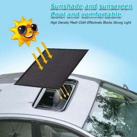 Car Front Rear Sunroof Glass Window Cover, 95x55cm Universal Magnetic Mosquito UV Protection Sunshade Curtain, Breathable Mesh for Skylight Window