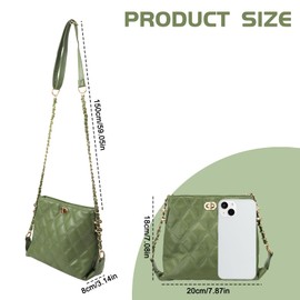 AfitLulu Women’s Cross Body Bags Fashionable Shoulder Bag Small Handbags for Women with Lock Design, Ladies Crossbody Bag Women Handbag with Diamond Pattern and Unique Shoulder Strap (Black)