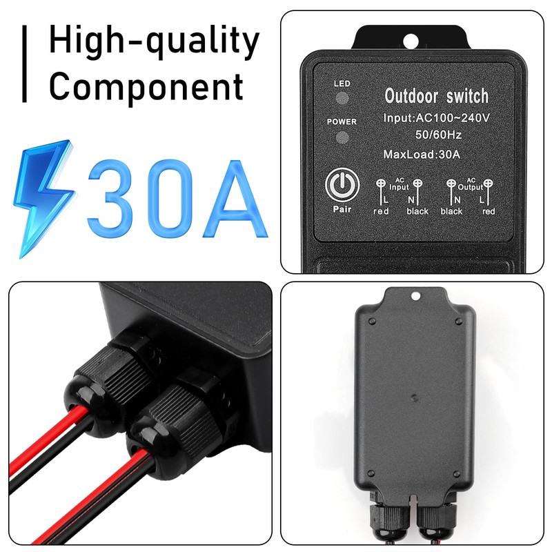 Remote Control Switch, Waterproof Wireless Remote Switch 220 V/240 V