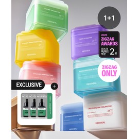 Mediheal Derma Toner Pad 200 Pads 1+1 Set - Tea Tree, Madecassoside, Collagen, Watermide, Vitamide, Phyto Enzyme Korean Skincare