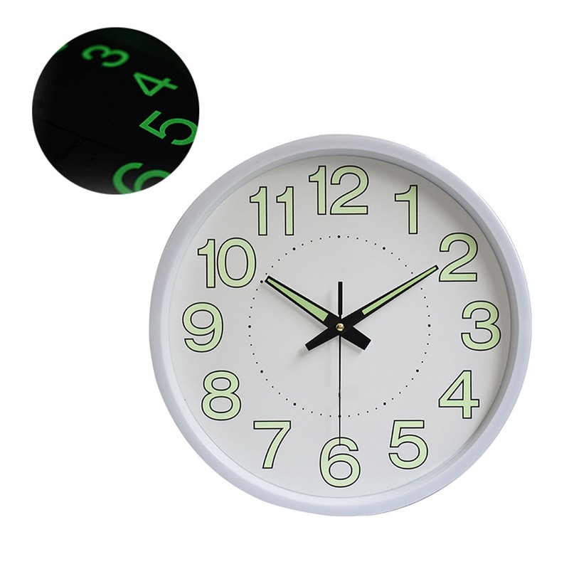 12 Inch Luminous Wall Clock Minimalist Round Quartz Clock for