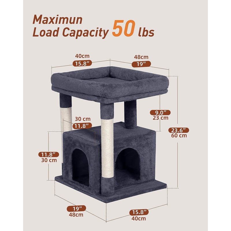 KinoTail 23.6" Cat Tree for Large Cat, 19 * 15.8
