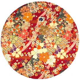 Furoshi Drawstring (Comes with Scrunchie 2P) Fashionable Pouch, Furoshi Kinchaku (Pique Cherry Blossom x Beige Dots)
