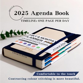 Soupiar Planner 2025-2026: Daily Weekly Monthly Undated Hardcover Goal Notebook, 400 Pages A5 Agenda for Students & Professionals (Black)