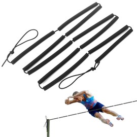 Vefungyan High Jump Training Equipment Crossbar: Elastic Foam Cord Bungee for High Jump Beginners Athletes Practice Black