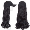 Tess Women's Long Wavy Synthetic Hair Extensions with Black Baseball