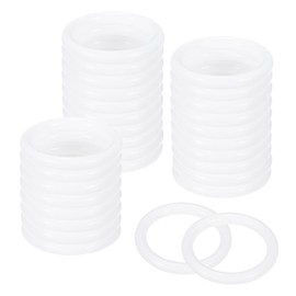 M METERXITY 50-Pack Dream Catcher Rings,1.1 Inch Plastic Macrame Wreath Floral Round Rings Plastic O Rings Hoop for DIY Wedding Wreath/Wall Hanging/Christmas/Camping White 0.14 Inch