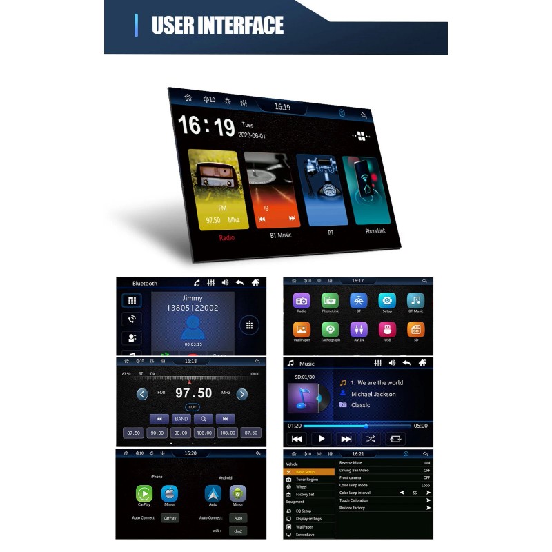 ESSGOO 7" Single DIN Car Stereo Head Unit Flip Out