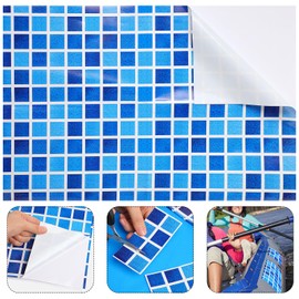 Syhood Extra Large Pool Liner Repair Patch 2.3 ft x 6.6 ft Gradient Blue Self Adhesive Vinyl Pool Patch Repair Kit for Christmas Bounce House Above Ground Pools Inflatable Floats Toys Snow Tube