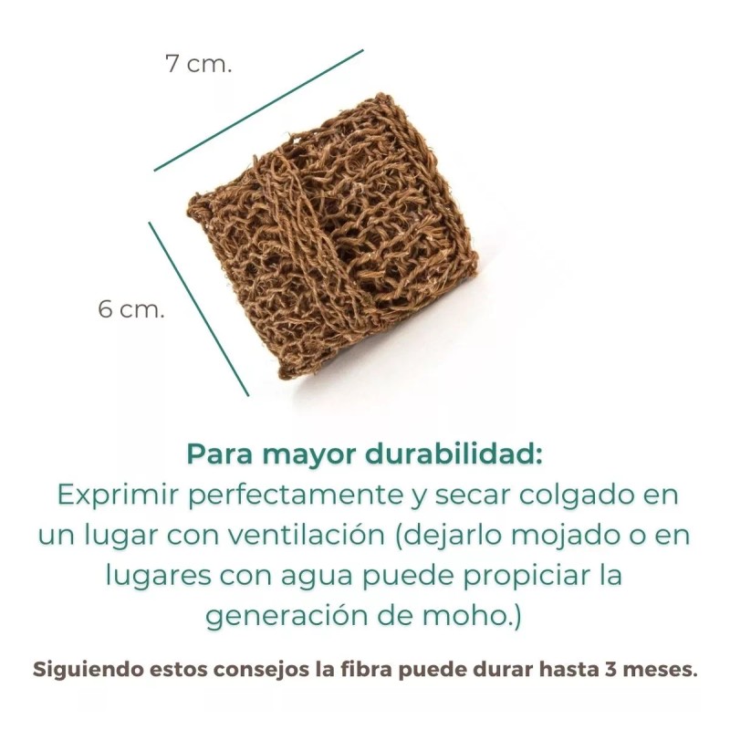 Corazón Verde Jabonera Exfoliante Estropajo Naturales Fibra 10 Piezas
