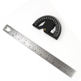 WEITARI Protractor Angle Finder 12-Inch Woodworking Ruler, Adjustable Stainless Steel Angle Ruler, Angle Finder Tool with 0-180 Degrees Angle Measuring Tool for Home Improvement Carpentry Work