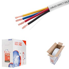 250ft 18AWG 4 Conductors (18/4) CL2 Rated Loud Speaker Cable Wire, Pull Box (for in-Wall Installation) (18AWG / 4 Conductors, 250ft)