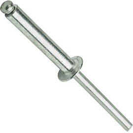 Fastenere Pop Rivets - 3/16" x 1-1/4" (25pcs) Heavy Duty, Open-End, Aluminum, Dome-Head Blind Rivets, Corrosion-Resistant, Low Tensile & Shear Strength, 6-20 Gap 1.126"-1.250"