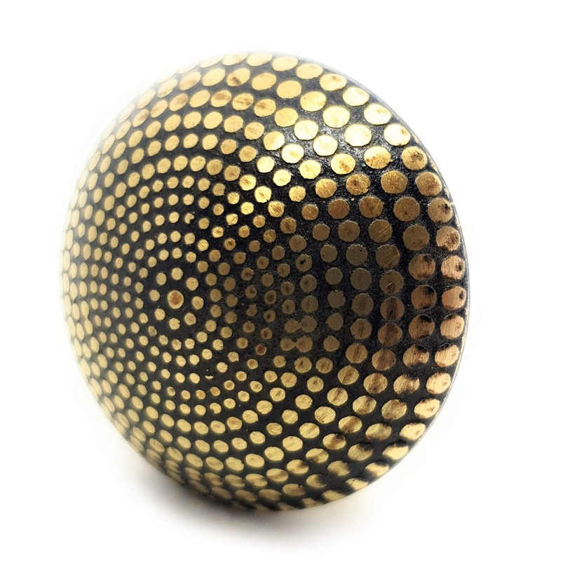 French Furniture Fittings Antiqued Brass DIMPLE KNOBS - Set of