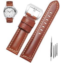 Niziruoup Watch Straps Leather 22 mm 24 mm 26 mm Strap for Panerai, Elegant Leather Watch Strap for Men and Women, High-Quality Replacement Leather Strap for Watch and Smartwatch, Leather