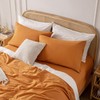 Yibeizi Orange 100% Washed Cotton Linen Feel Sheet Set Queen