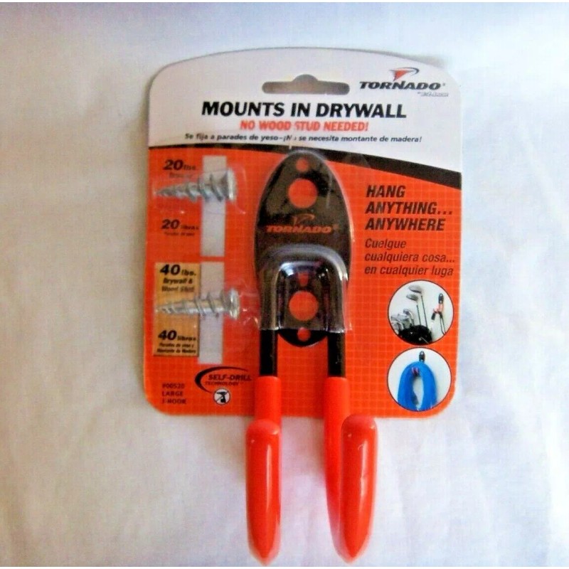 TORNADO #00520 LARGE J HOOK ORANGE COATED 40 LB CAPACITY