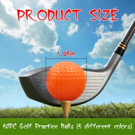 Sjdbeoqml 50Pcs Foam Golf Balls Close to Real Golf Training Experience,42mm Golf Ball for Indoor and Outdoor Practice,PE Material (50Pcs)