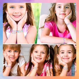 Pasonly 20 Pcs Friendship Bracelets for Teen Girls, Classic Style Letter Beads Bracelets Stretchy Cute Bracelet Inspirational Bracelets for Kids Women