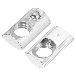 sourcing map Roll-in Spring M6 T Nut, Roll Ball Elastic Nuts for 2020 Series Aluminum Extrusion Profile Suitable for Aluminum Profile with 6.5mm Groove Depth, Pack of 10