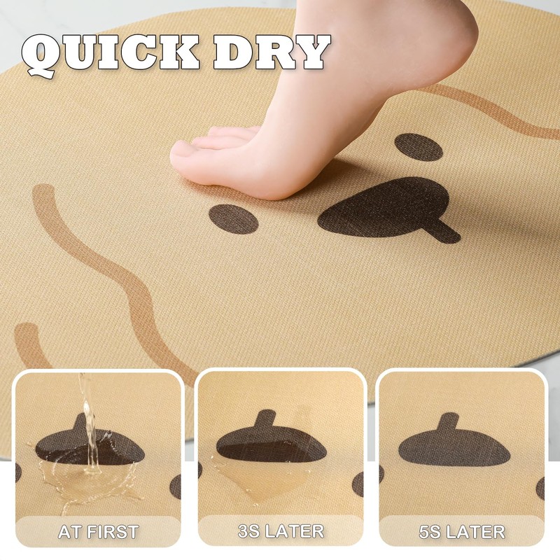 Tyrafry Cute Animals Bath Mat Quick Dry and Absorbent Microfiber,