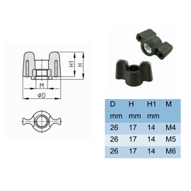 cyclingcolors 2x Wing Nuts M4 M5 M6 Plastic Thread Steel Black Wing Nuts (M5)