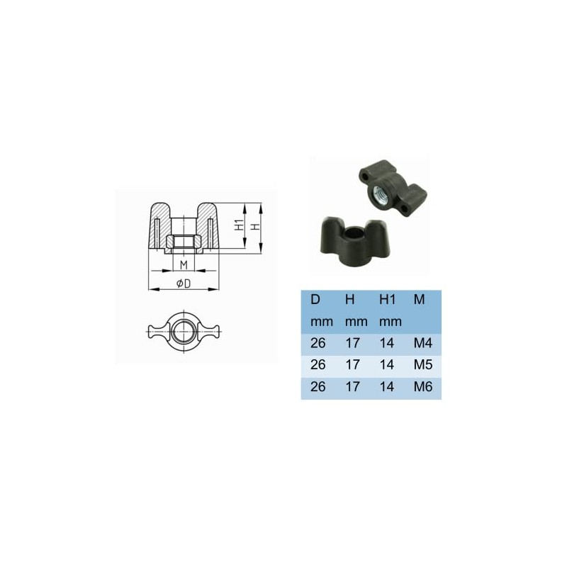 cyclingcolors 2x Wing Nuts M4 M5 M6 Plastic Thread Steel