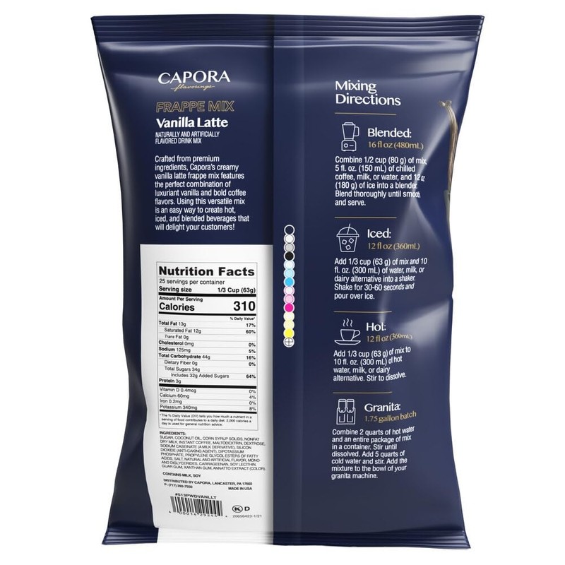 Capora 3.5 lb. Vanilla Latte Frappe Mix