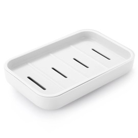 ERKXD Bathroom Soap Dishes Soap Dish Soap Holder with Drain, Soap Dispenser for Shower, Easy Cleaning, Dry, Stop Muddy Soap (White)