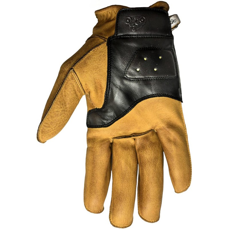 Helstons Hiro T11 Motorcycle Gloves Summer Leather Soft Gold-Black, Black/Gold