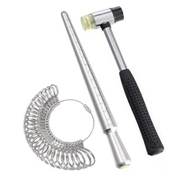 Meowoo Ring Sizer Measuring Tool Set, Metal Ring Guage for Ring Measurer (Metal-Repair-3pcs)
