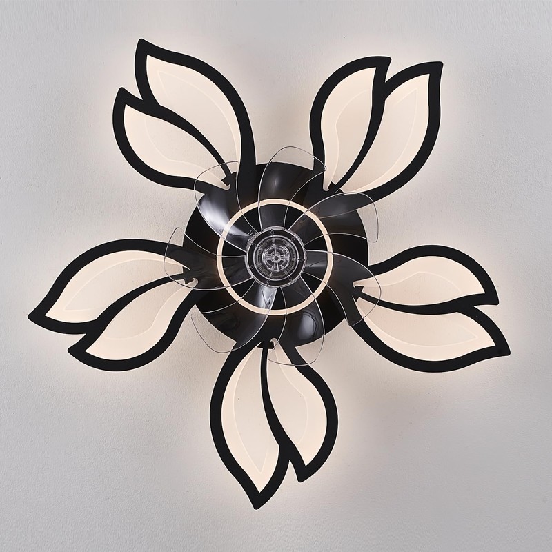 Dalouguan Ceiling Fan with Lights Remote Control, 26" Black Low