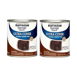 Rust-Oleum 254101-2PK Painter's Touch Latex Paint, Quart, Metallic Oil-Rubbed Bronze, (Pack of 2)