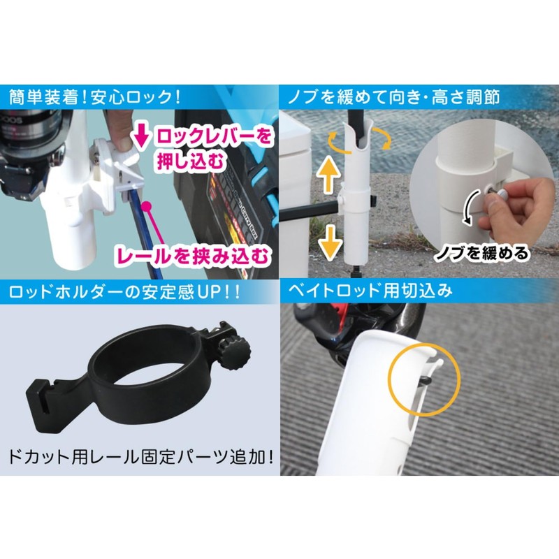 BMO JAPAN(ビーエムオージャパン) つりピタ ロッドホルダー レール専用 ブラック Sサイズ 20A0006