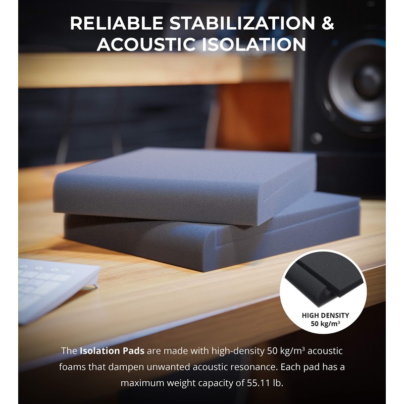 Blucoil Acoustic Isolation Pads - High-Density Foam for Sound Proofing