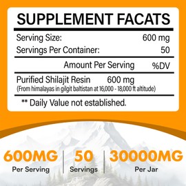 Shilajit Resin, Shilajit for Men & Women, Shilajit Pure Himalayan Organic - 600mg Potency Gold Grade, with 85+ Trace Minerals, Fulvic & Humic Acid, for Stamina, Immunity & Strength, 100 Serving, 2 Jar