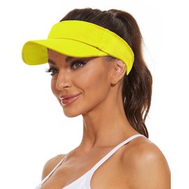 Women Sun Visors Sports Sun Visor Hats Cotton Sun Protection Cap Hats, Yellow, One Size