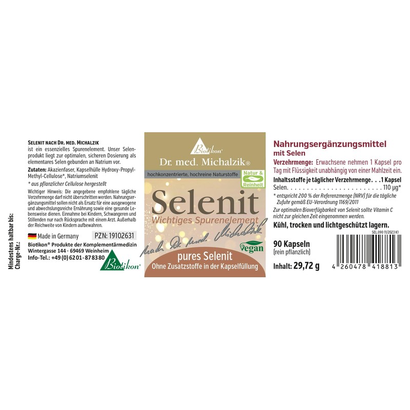 Selenite Dr. Michalzik - is an important essential trace element