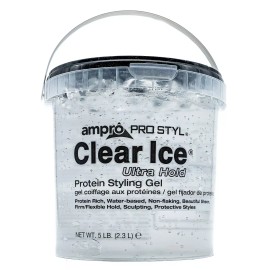 Ampro Clear Ice® Ultra Hold Protein Styling Gel 5lb w/Free Nail File